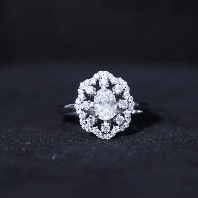 Yellow lab-grown diamond statement engagement ring from Rosec Jewels, featuring a sparkling center stone and intricate band design.