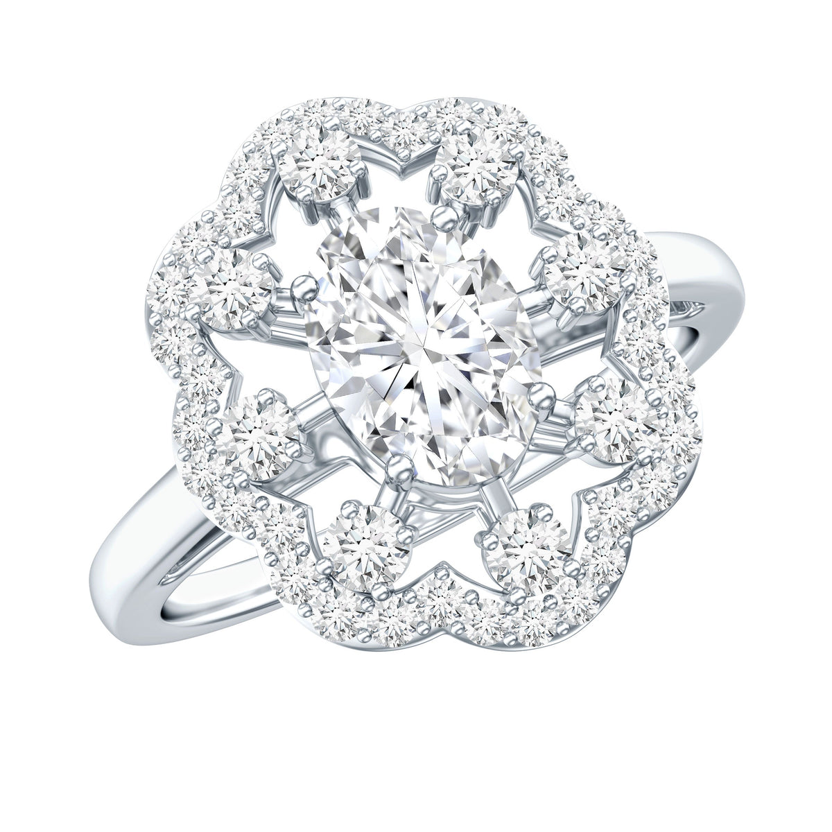 Certified Lab Grown Diamond Statement Engagement Ring