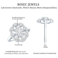 Certified Lab Grown Diamond Statement Engagement Ring