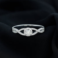 Certified Lab Grown Diamond Halo Criss Cross Engagement Ring