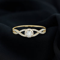 Certified Lab Grown Diamond Halo Criss Cross Engagement Ring