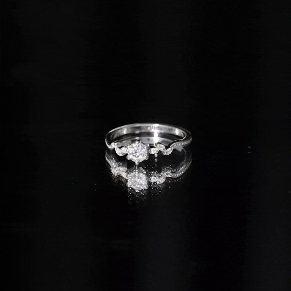 Yellow lab grown diamond minimalist promise ring by Rosec Jewels, featuring a sleek, elegant design with a single sparkling diamond.
