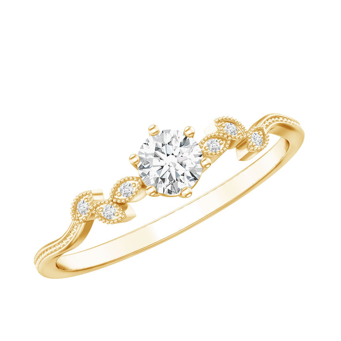 Certified lab grown diamond minimalist promise ring by Rosec Jewels featuring a sleek, modern design with a single sparkling diamond.