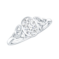 5X7 MM Oval Lab Grown Diamond Celtic Knot Engagement Ring