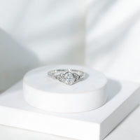 5X7 MM Oval Lab Grown Diamond Celtic Knot Engagement Ring