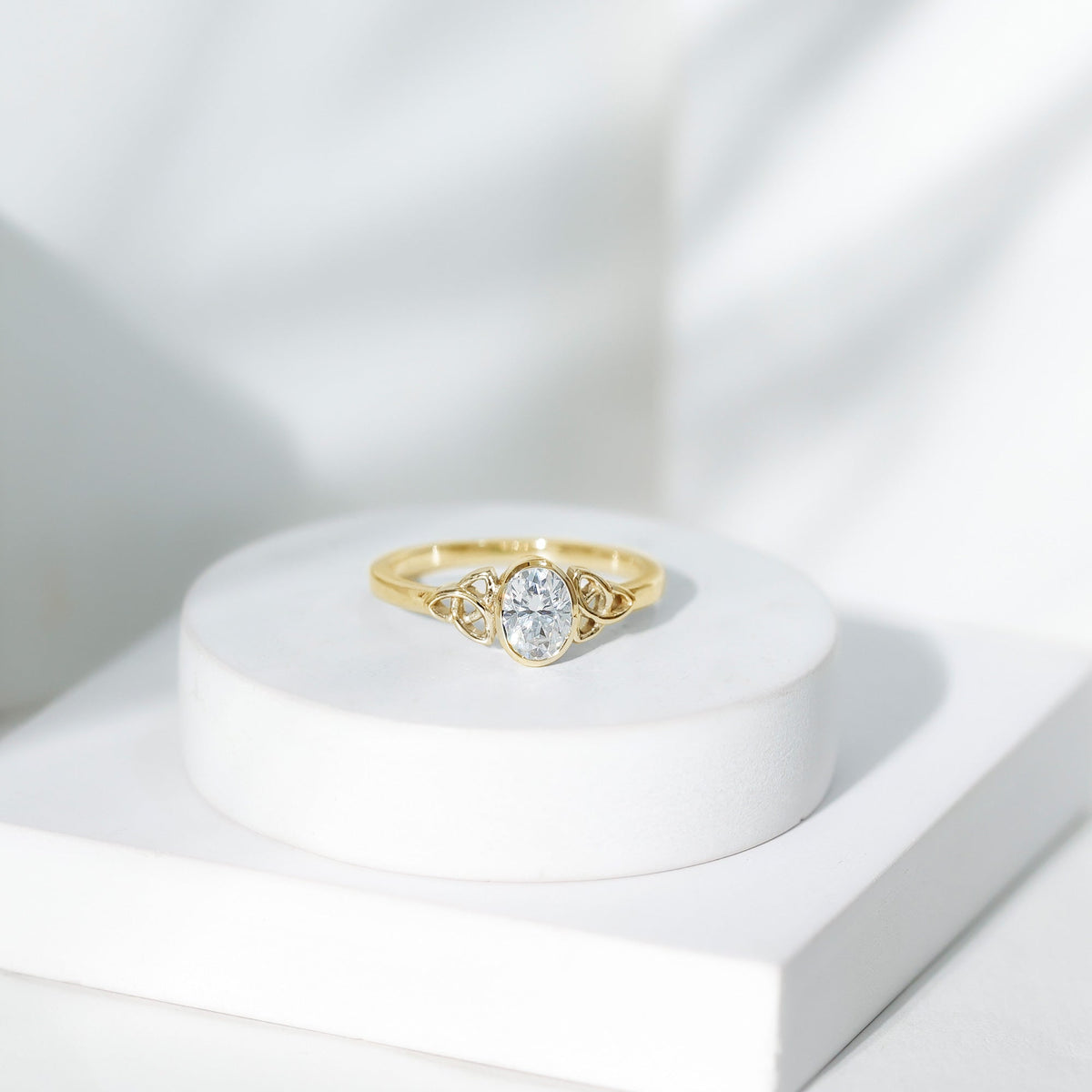 5X7 MM Oval Lab Grown Diamond Celtic Knot Engagement Ring