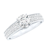 Certified 0.9 Carat Lab Grown Diamond Engagement Ring With Side Stones
