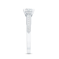 Certified Lab Grown Diamond 6 MM Round Engagement Ring With Side Stones