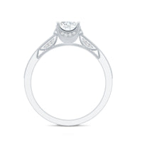 Certified Lab Grown Diamond 6 MM Round Engagement Ring With Side Stones