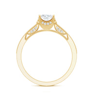 Certified Lab Grown Diamond 6 MM Round Engagement Ring With Side Stones