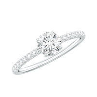 Certified 5 MM Lab Grown Diamond Engagement Ring With Side Stones