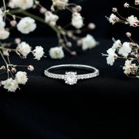 Certified 5 MM Lab Grown Diamond Engagement Ring With Side Stones