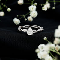 Lab Grown Diamond 5X7 MM Pear Shaped Engagement Ring