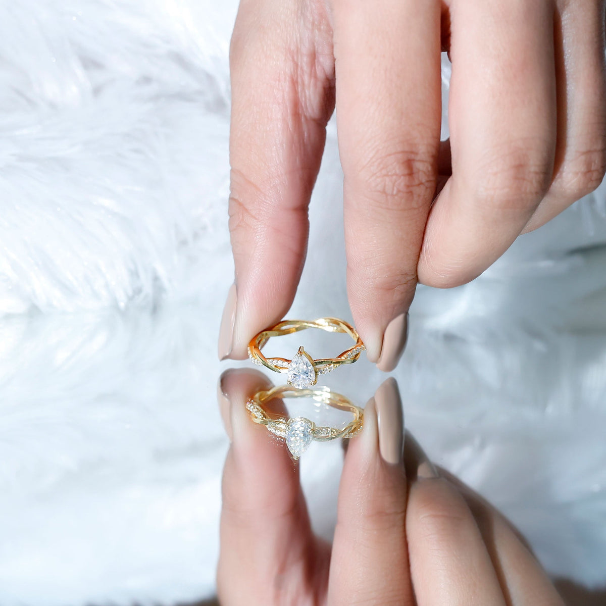 Lab Grown Diamond 5X7 MM Pear Shaped Engagement Ring