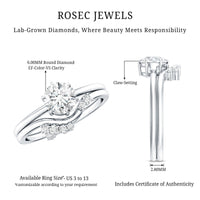 Certified 6 MM Lab Grown Diamond Designer Bridal Ring Set