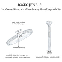 5MM Lab Grown Diamond Engagement Ring With Side Stones