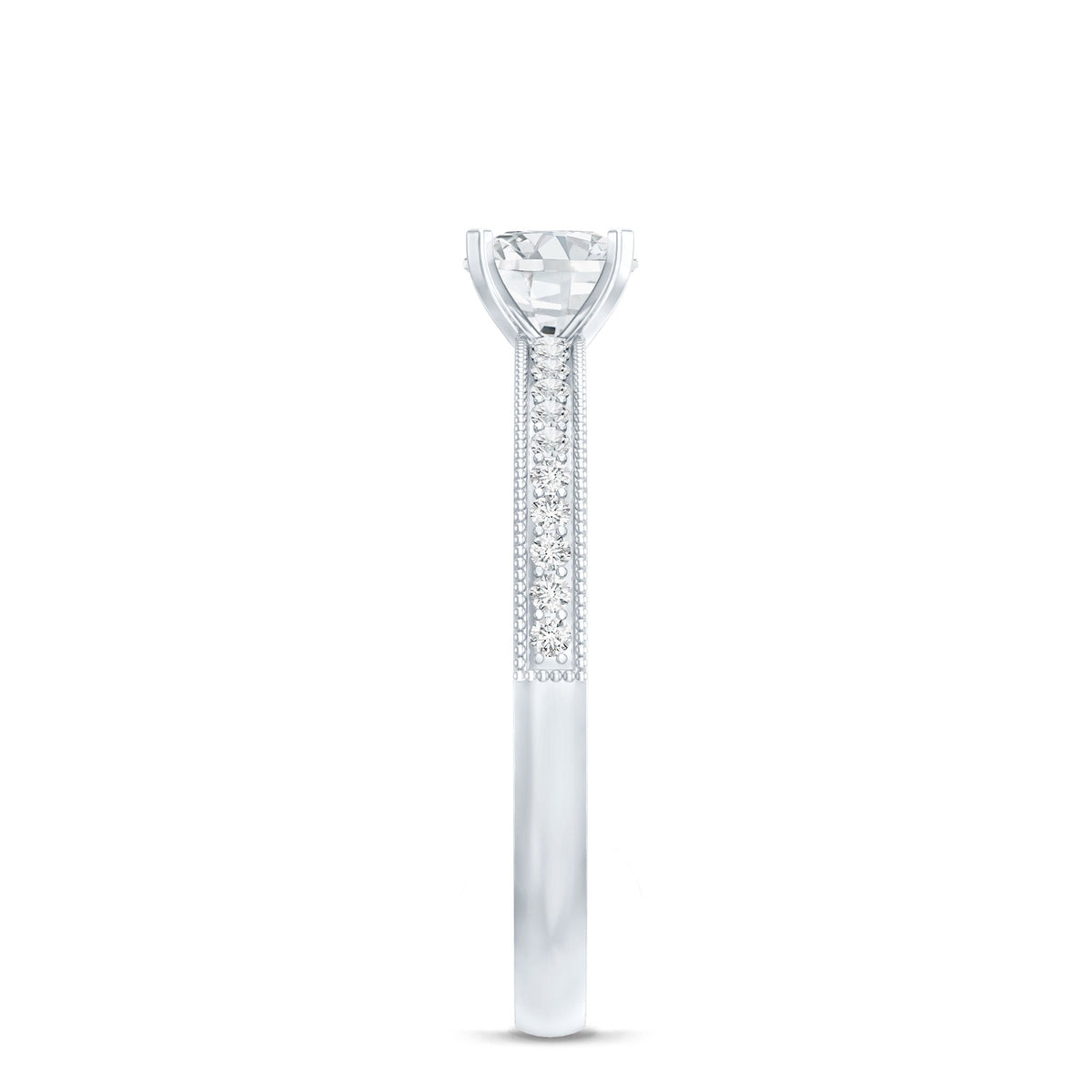 5MM Lab Grown Diamond Engagement Ring With Side Stones