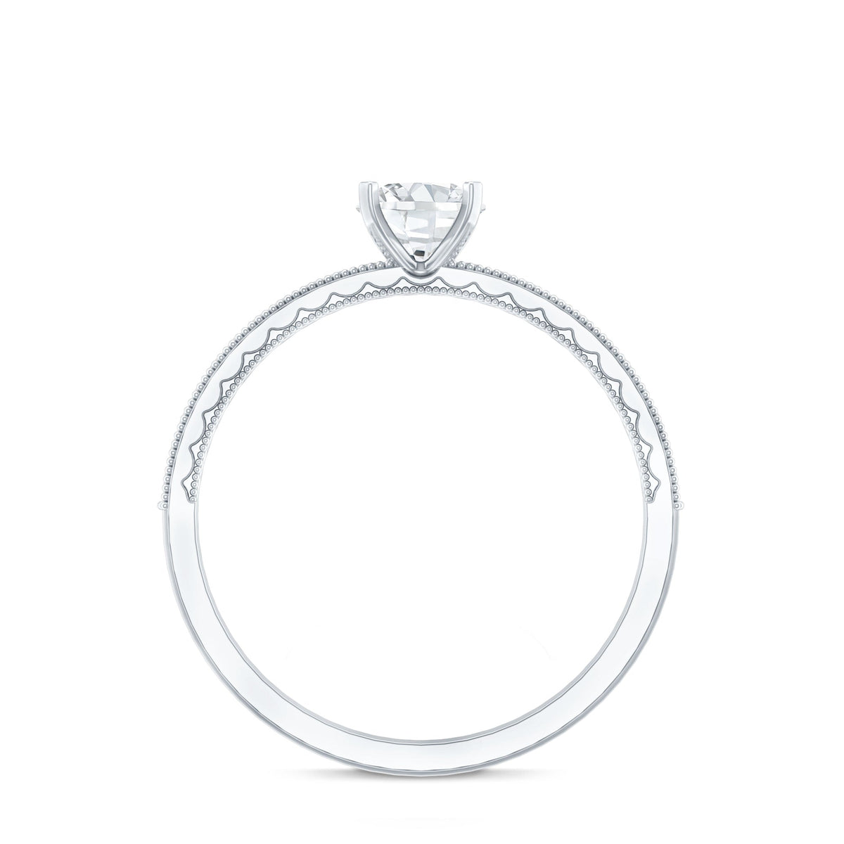 5MM Lab Grown Diamond Engagement Ring With Side Stones