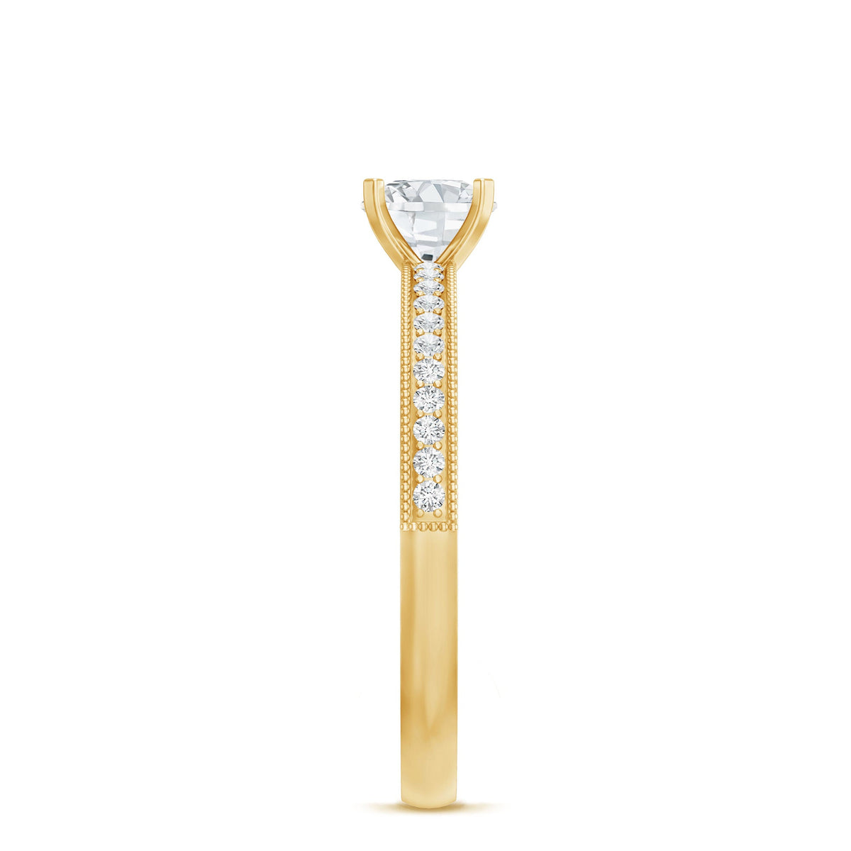 5MM Lab Grown Diamond Engagement Ring With Side Stones