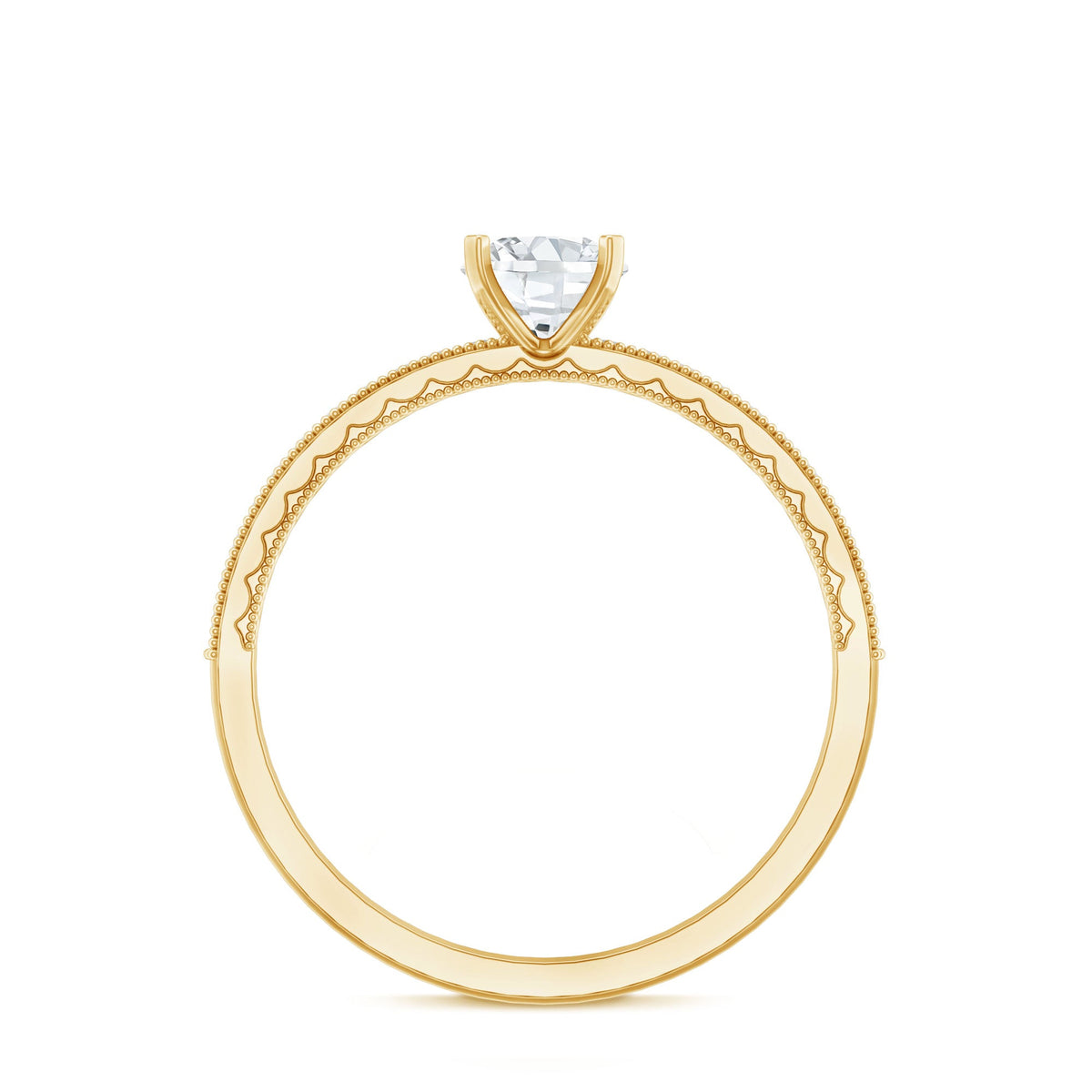 5MM Lab Grown Diamond Engagement Ring With Side Stones