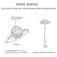 Classic Lab Grown Diamond Halo Engagement Ring
