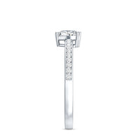Lab Grown Diamond 5 MM Heart Engagement Ring With Side Stones