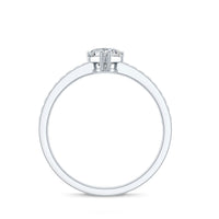 Lab Grown Diamond 5 MM Heart Engagement Ring With Side Stones
