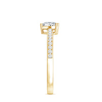Lab Grown Diamond 5 MM Heart Engagement Ring With Side Stones