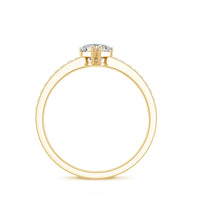 Lab Grown Diamond 5 MM Heart Engagement Ring With Side Stones