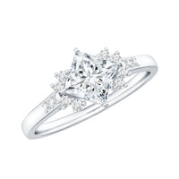 Certified 0.8 Carat Lab Grown Diamond Princess Cut Engagement Ring