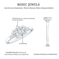 Certified 0.8 Carat Lab Grown Diamond Princess Cut Engagement Ring