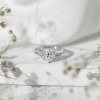 Certified 0.8 Carat Lab Grown Diamond Princess Cut Engagement Ring