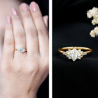Certified 0.8 Carat Lab Grown Diamond Princess Cut Engagement Ring