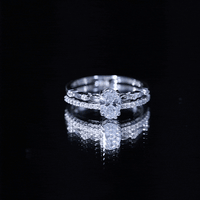 Lab Grown Diamond 0.75 Carat Oval Shaped Double Band Engagement Ring