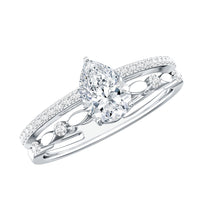 Certified Lab Grown Diamond 5X7 MM Teardrop Double Band Engagement Ring