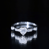 Bezel Set Lab Grown Diamond Heart Shaped Engagement Ring