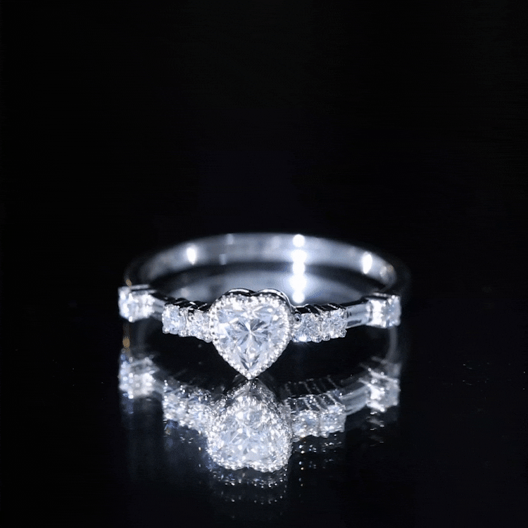 Yellow gold bezel set lab-grown diamond heart-shaped engagement ring by Rosec Jewels, showcasing a sparkling heart-shaped diamond.