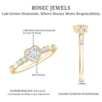 Bezel Set Lab Grown Diamond Heart Shaped Engagement Ring