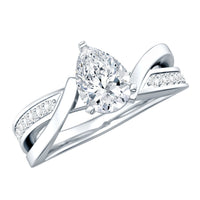 Certified Lab Grown Diamond 5X7 MM Pear Shaped Engagement Ring