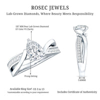 Certified Lab Grown Diamond 5X7 MM Pear Shaped Engagement Ring