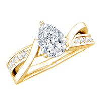 Certified Lab Grown Diamond 5X7 MM Pear Shaped Engagement Ring