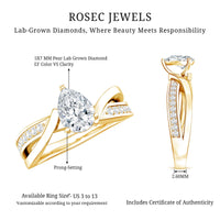Certified Lab Grown Diamond 5X7 MM Pear Shaped Engagement Ring
