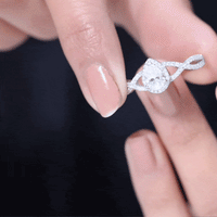 Lab Grown Diamond Teardrop Halo Engagement Ring For Women