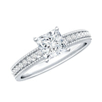 Certified Lab Grown Diamond 5 MM Princess Cut Engagement Ring For Women