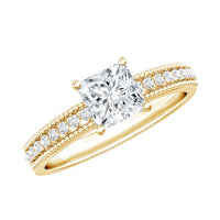 Certified Lab Grown Diamond 5 MM Princess Cut Engagement Ring For Women