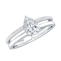Lab Grown Diamond Pear Shaped Solitaire Engagement Ring