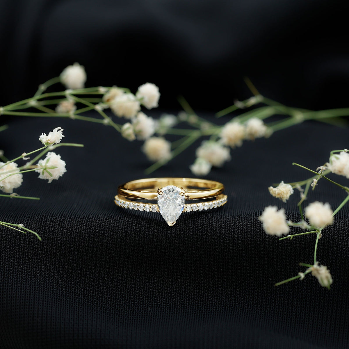 Lab Grown Diamond Pear Shaped Solitaire Engagement Ring