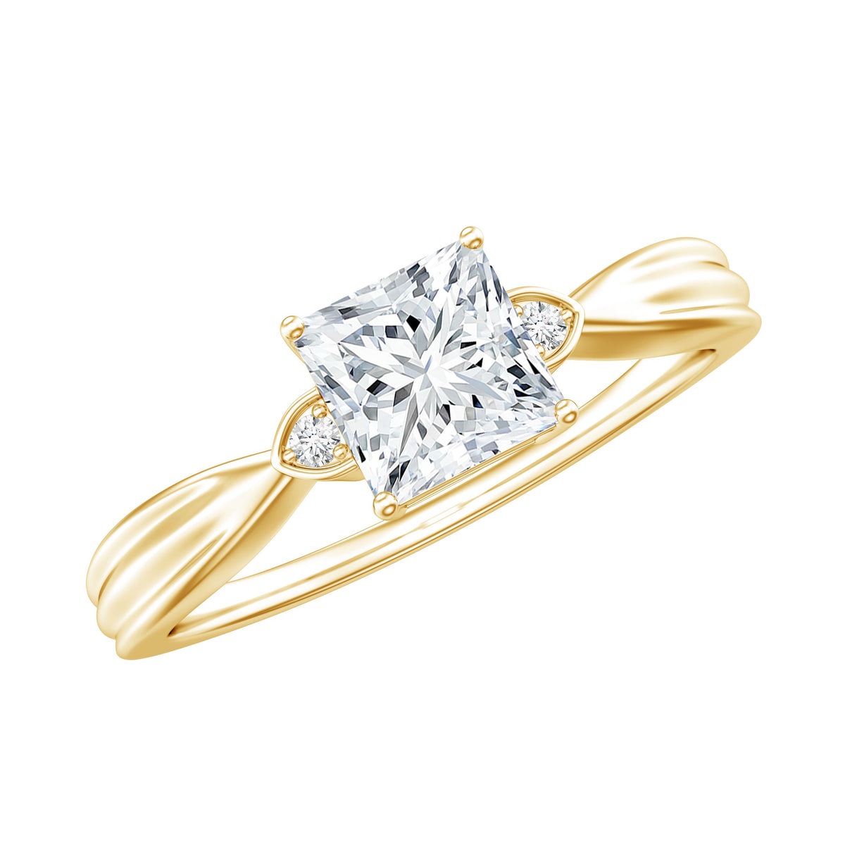 5 MM Princess Cut Lab Grown Diamond Solitaire Promise Ring