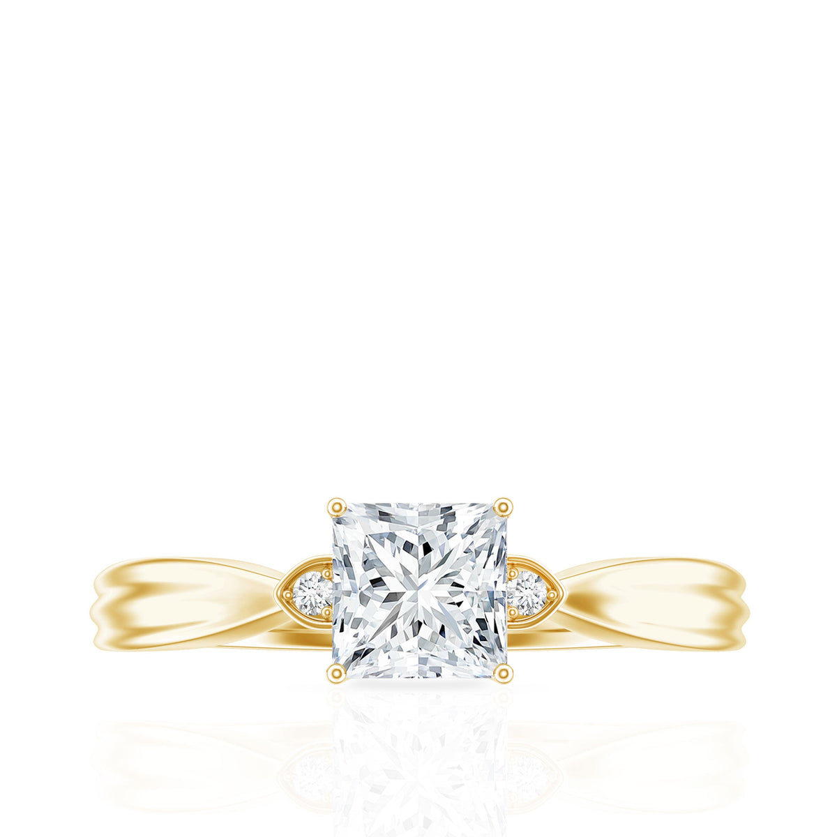 5 MM Princess Cut Lab Grown Diamond Solitaire Promise Ring