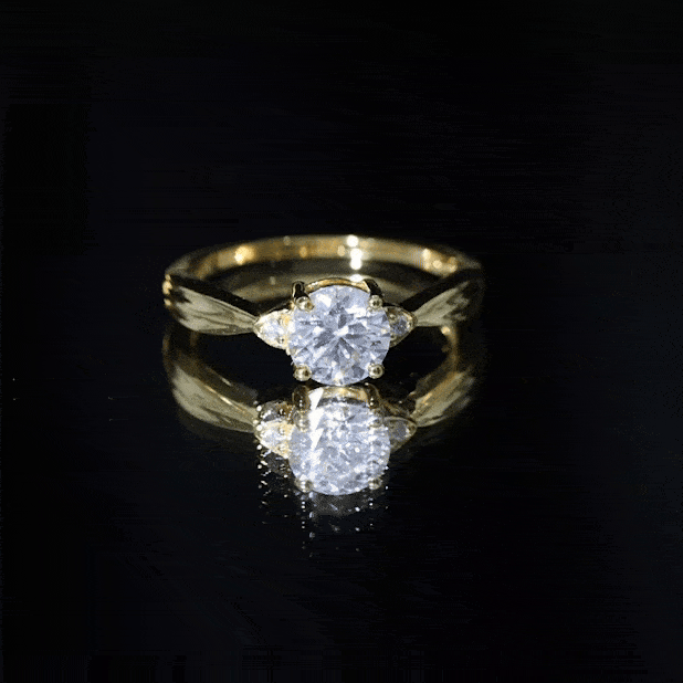 Yellow gold solitaire promise ring with a 6mm lab-grown diamond, featuring a sleek band from Rosec Jewels.